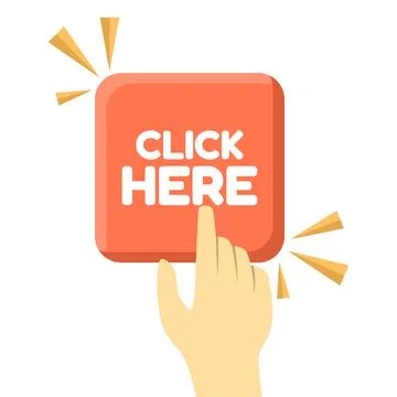 Click Here button vector illustration, digital application interface element. Stock Illustration