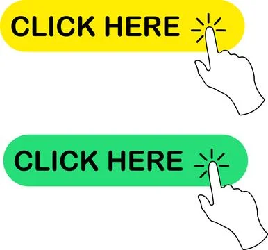 Click here buttons collection with hand pointer Stock Illustration