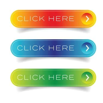 Click Here Call to action button set Stock Illustration