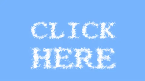 Click Here cloud text effect sky isolated background Stock Footage 139638850