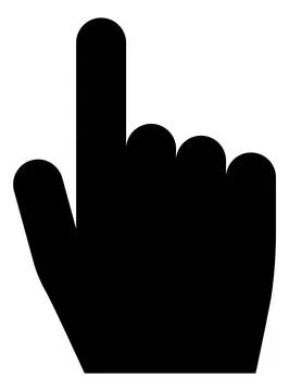 Click here cursor. Black hand pointer. Press icon Illustrazione stock