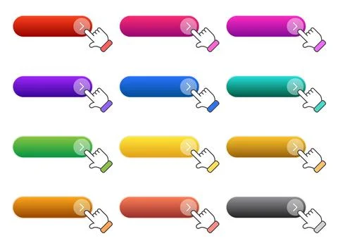 Click here empty banner icon set collection in flat style. Ecommerce vector.. Stock Illustration