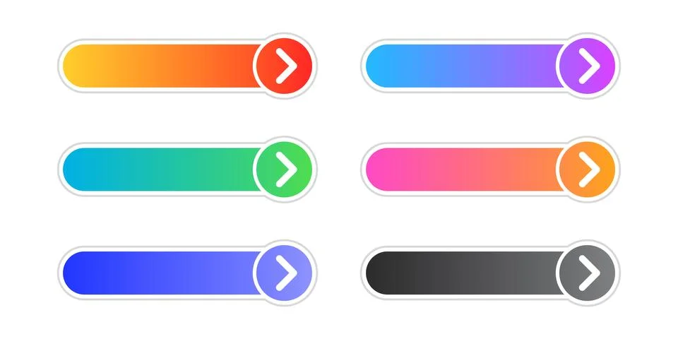 Click here empty banner icon set collection in flat style. Ecommerce vector.. Stock Illustration
