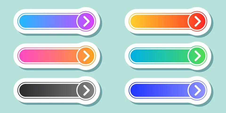 Click here empty banner sticker icon set collection in flat style. Ecommerc.. Stock Illustration