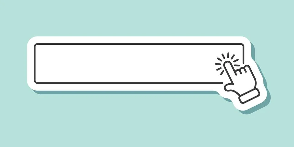 Click here empty banner sticker icon in flat style. Ecommerce vector illust.. 스톡 일러스트