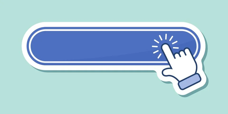 Click here empty banner sticker icon in flat style. Ecommerce vector illust.. Stockillustratie