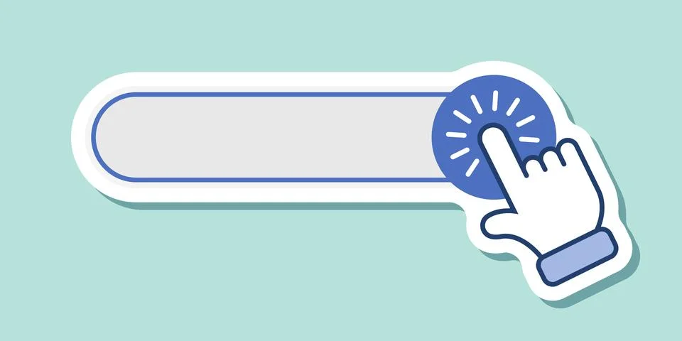 Click here empty banner sticker icon in flat style. Ecommerce vector illust.. Stockillustratie
