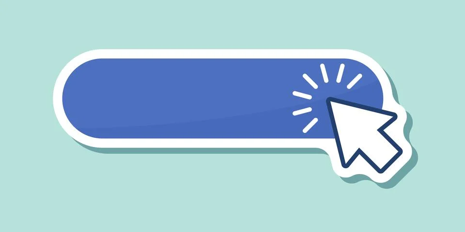 Click here empty banner sticker icon in flat style. Ecommerce vector illust.. Stock Illustration