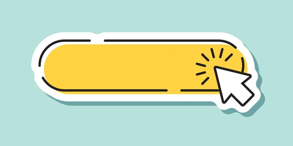 Click here empty banner sticker icon in flat style. Ecommerce vector illust.. 스톡 일러스트
