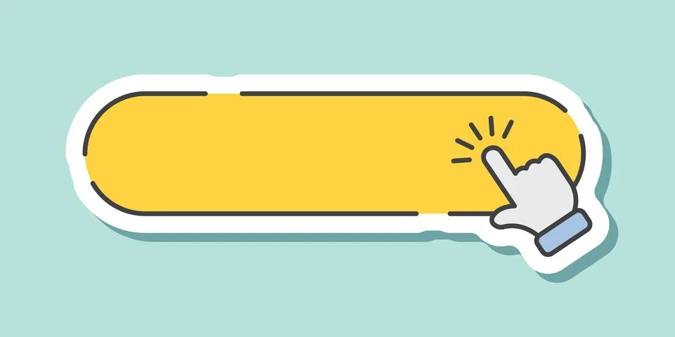 Click here empty banner sticker icon in flat style. Ecommerce vector illust.. Stockillustratie