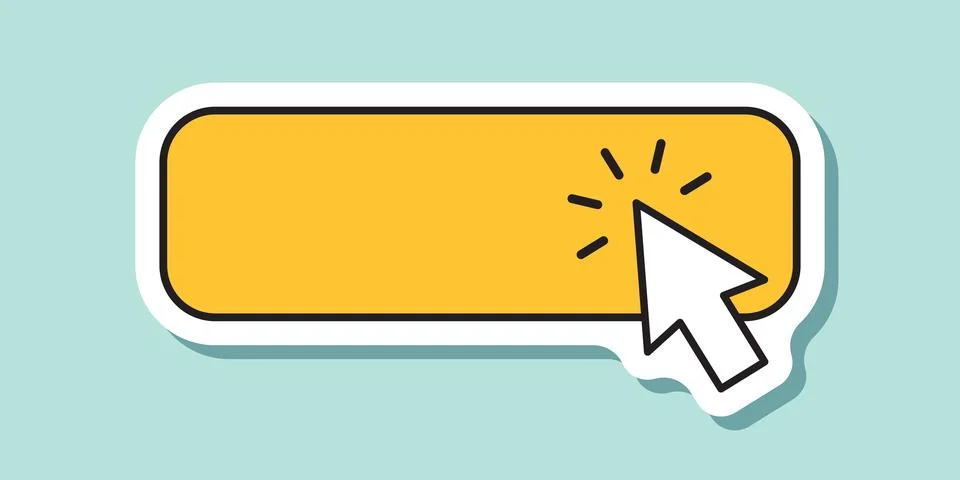 Click here empty banner sticker icon in flat style. Ecommerce vector illust.. 스톡 일러스트