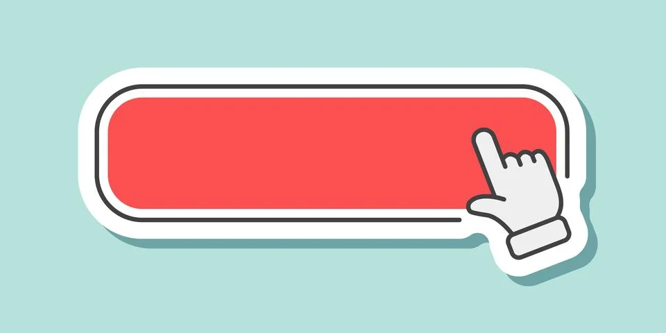 Click here empty banner sticker icon in flat style. Ecommerce vector illust.. Stockillustratie