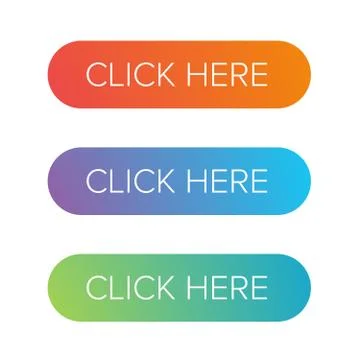 Click Here flat button set Stock Illustration