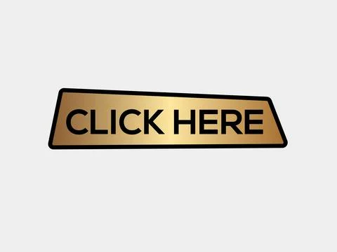 Click here gold button vector icon Stock Illustration