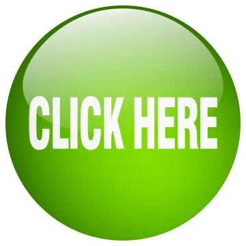 Click here green round gel isolated push button Illustrazione stock