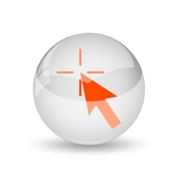 Click here icon. Internet button on white background.. Stock Illustration