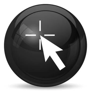 Click here icon. Internet button on white background.. Stock Illustration