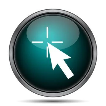 Click here icon. Internet button on white background.. Illustrazione stock