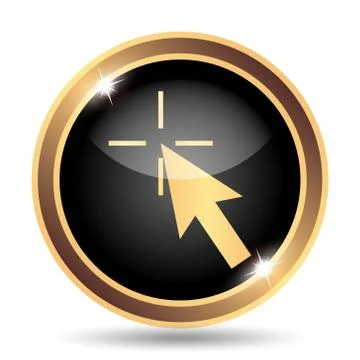 Click here icon. Internet button on white background.. 스톡 일러스트