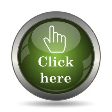 Click here icon. Internet button on white background. . Stock Illustration