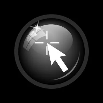 Click here icon. Internet button on black background. . 스톡 일러스트