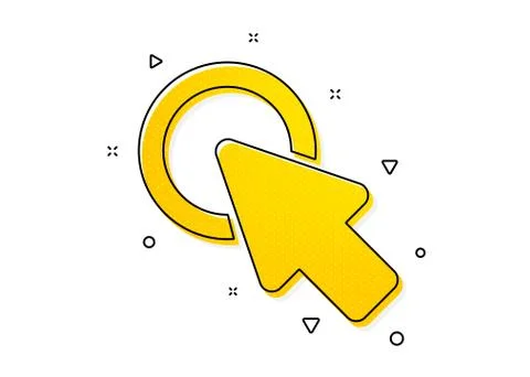 Click here icon. Push the button sign. Vector Stock Illustration