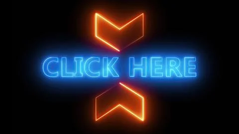 Click here neon text Stock Illustration