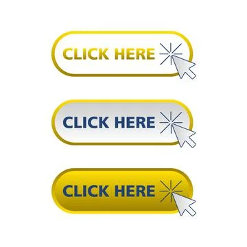 Click here to register rounded button. Stock Illustration