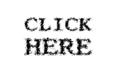 Click Here smoke text effect white isolated background Stock Footage 139626931