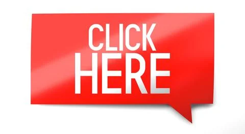 Click here - speach bubble - 3D illustration Stock Illustration