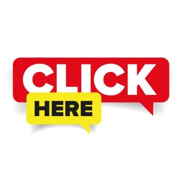 Click here speech bubble Stock Illustration