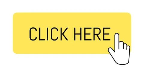 Click here square push button isolated on white Stock Illustration