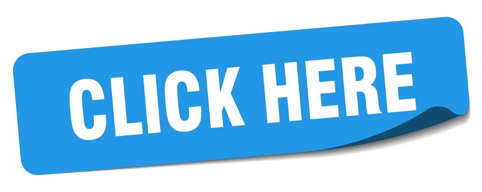 Click here sticker. click here label Stock Illustration