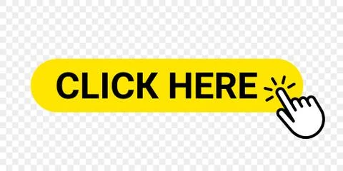 Click here vector web button. Isolated website buy or register yellow bar ico Illustrazione stock