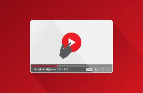Click here video player background for a web site or application Stock Illustration