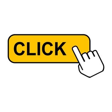 Click here web button, internet flat pointer design, press link vector illust Illustrazione stock