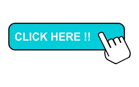 Click here web button, internet flat pointer design, press link vector illust Illustrazione stock