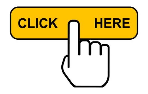 Click here web button, internet flat pointer design, press link vector illust Stockillustratie