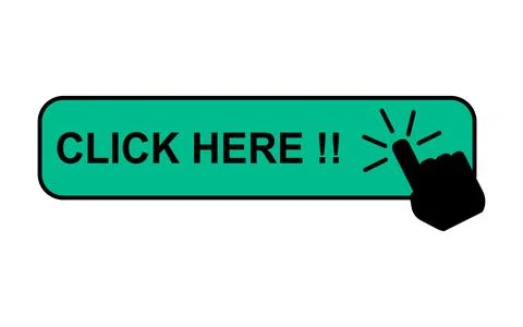 Click here web button, internet flat pointer design, press link vector illust Stock Illustration