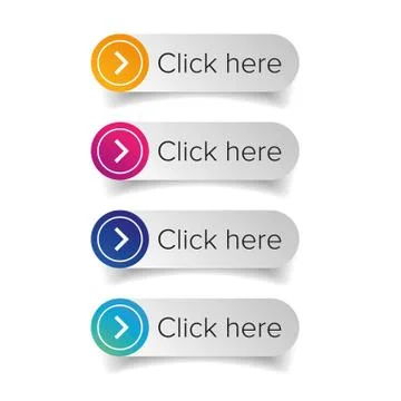 Click Here web button set vector Stock Illustration