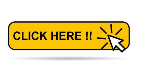 Click here web button with shadow, internet flat pointer design, press link v Illustrazione stock