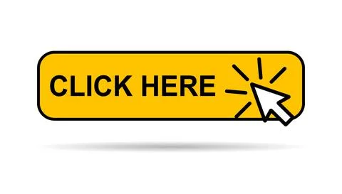 Click here web button with shadow, internet flat pointer design, press link v 스톡 일러스트