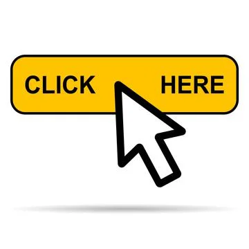 Click here web button with shadow, internet flat pointer design, press link v 스톡 일러스트