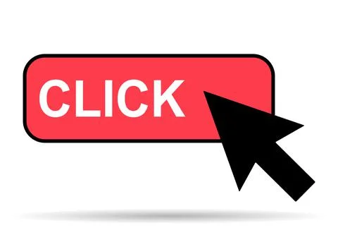 Click here web button with shadow, internet flat pointer design, press link v イラスト素材