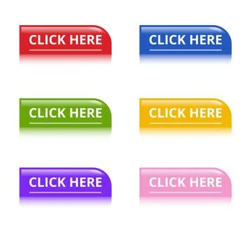 Click here web button template illustration design Illustrazione stock