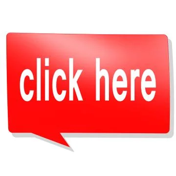 Click here word on red speech bubble 스톡 일러스트
