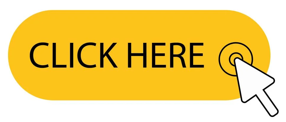 Click here yellow button icon Stock Illustration