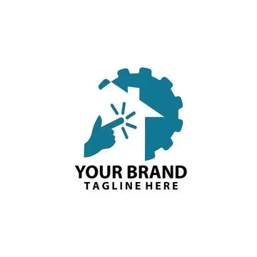 Click home logo design template Stock-Illustration