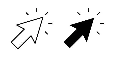 Click icon collection in black, Line icons, flat symbols Stock-Illustration