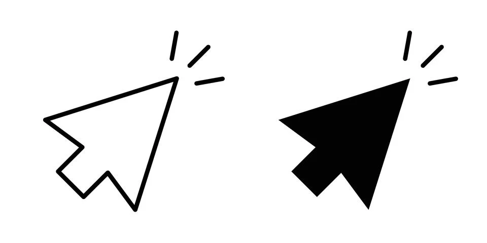 Click icon for design projects and web UI Stock Illustration